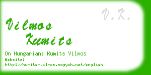 vilmos kumits business card